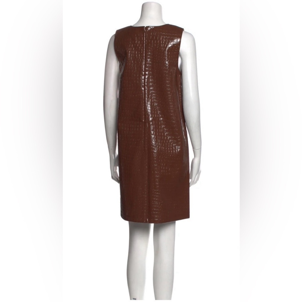 Halogen x Atlantic-Pacific Mini Dress Pockets Crocodile Print Small New Lining - Picture 3 of 7